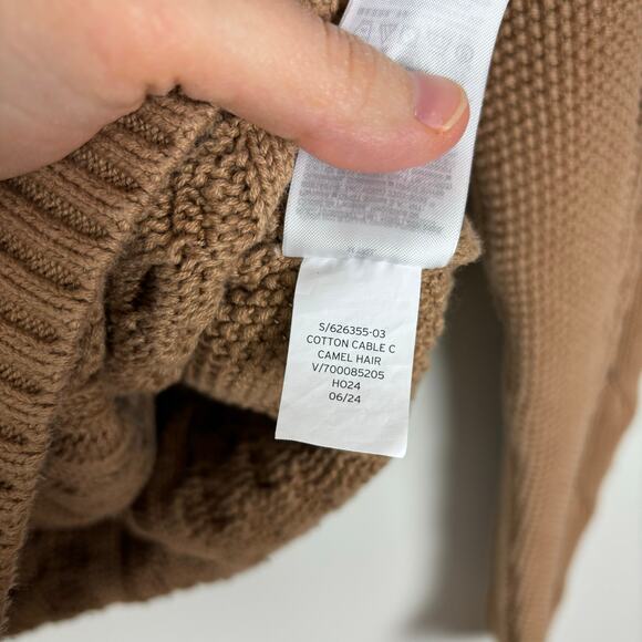 GAP Medium TALL Classic Cable-Knit Sweater Camel tan brown fisherman preppy - Picture 8 of 8